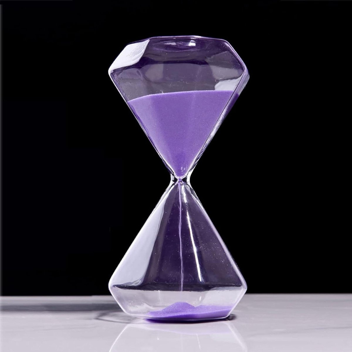 Zandloper Timer - Keukentimer Zandklok - Tijdmanagement Hulpmiddel - Nauwkeurige Tijdmeting - 5 Minuten - Paars Zand