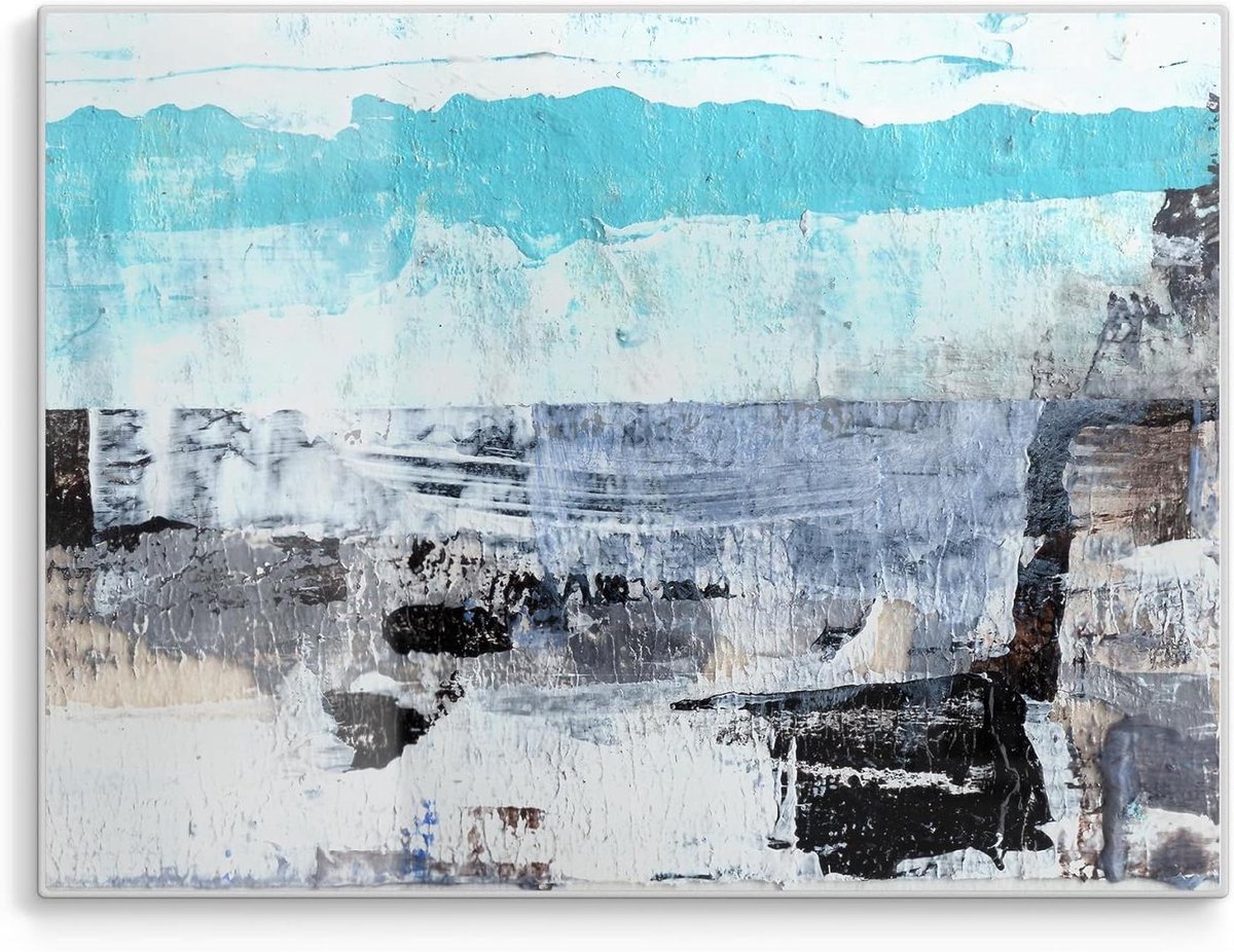 Glazen Snijplank - Keukenplank Serveerschaal - Keukenwerk - 3D Diepte Effect - 40x30 cm - Blauw