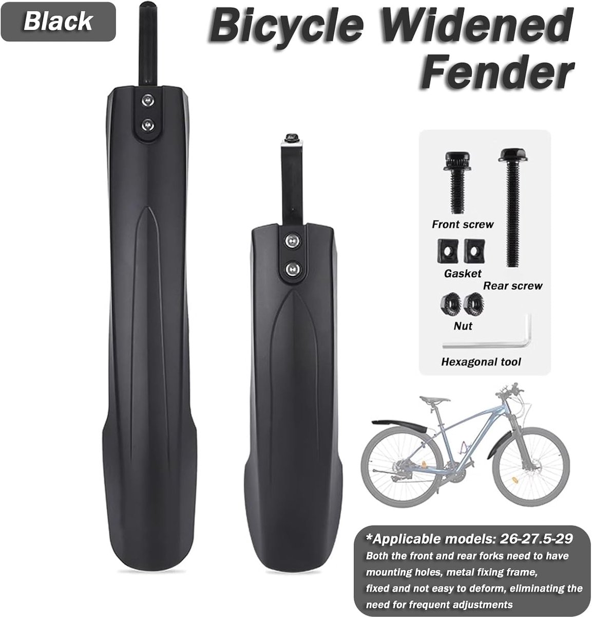 Fiets Spatbord voor Achter voor Cannondale Scalpel, Spatborden Set Universeel voor MTB en Racefiets, Fiets Accessoires Spatbescherming,A – foto 5