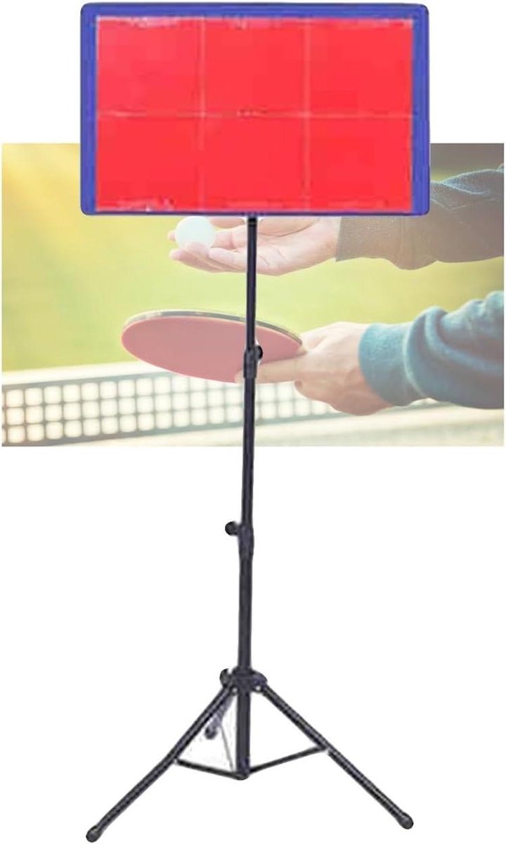 Tafeltennis Rebound Board - Enkele Zelfstudie - Tafeltennis Training - In Hoogte Verstelbaar - 60-110 cm - Rood