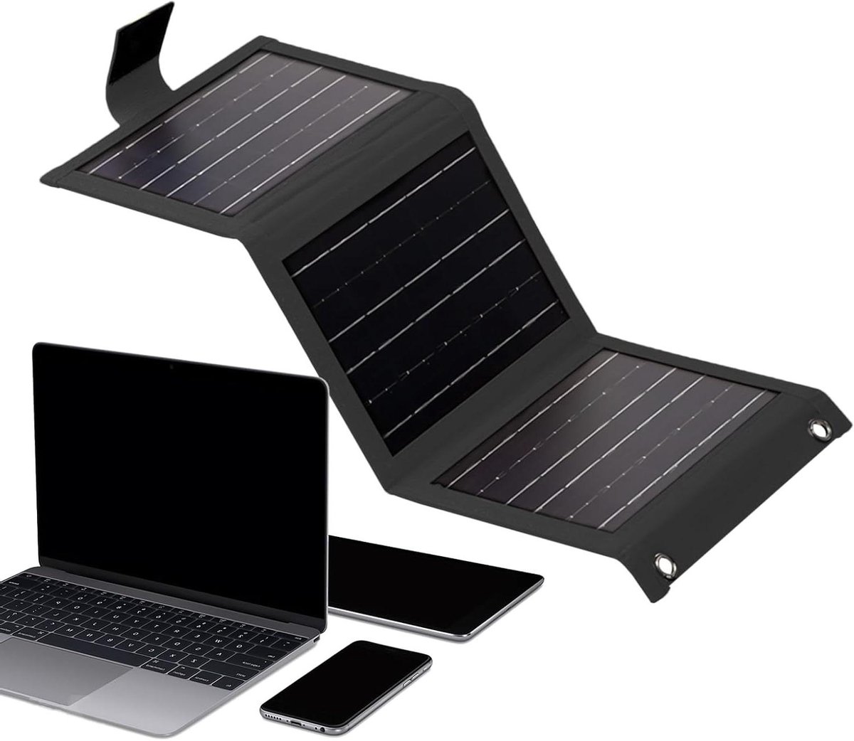 Zonnepaneel Oplader - Draagbare Stroom - Buiten Opladen - Efficiënte Energieoverdracht - 10 Watt - Zwart