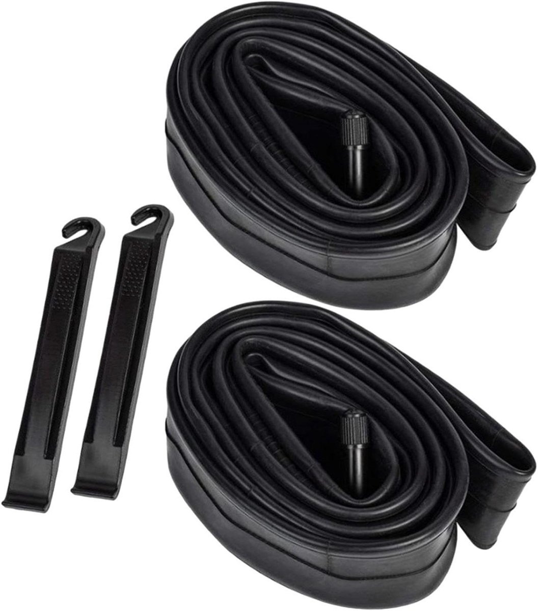 Fiets binnenbanden - Fiets buizen - Banden repareren - Inclusief bandenlichters - 2 stuks - Zwart