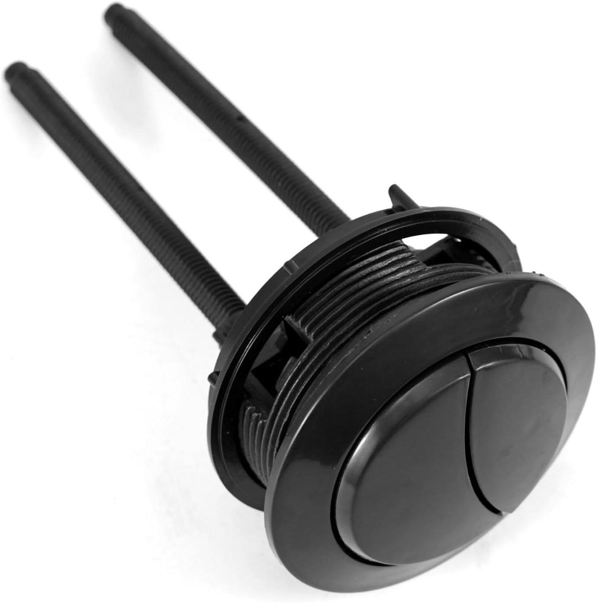 Toilet Drukknop - Spoelknop Vervanging - Toilet Reparatie - Verstelbare Dubbele Spoel - 57mm Gat - Zwart