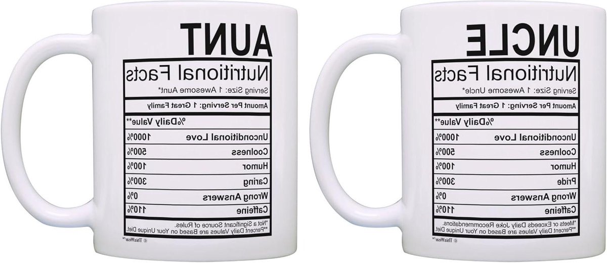 Koffiemok Set - Thee mok - Cadeau geven - Dubbelzijdig ontwerp - 2x 11 oz - Wit