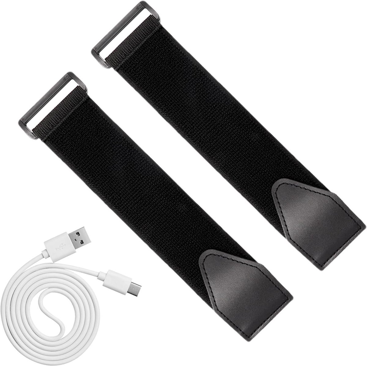 Voetbanden Roeitoestel - Pedaalriemen Fitness - Veilige Training - Individueel Aanpasbaar - 5 x 45 cm - Zwart