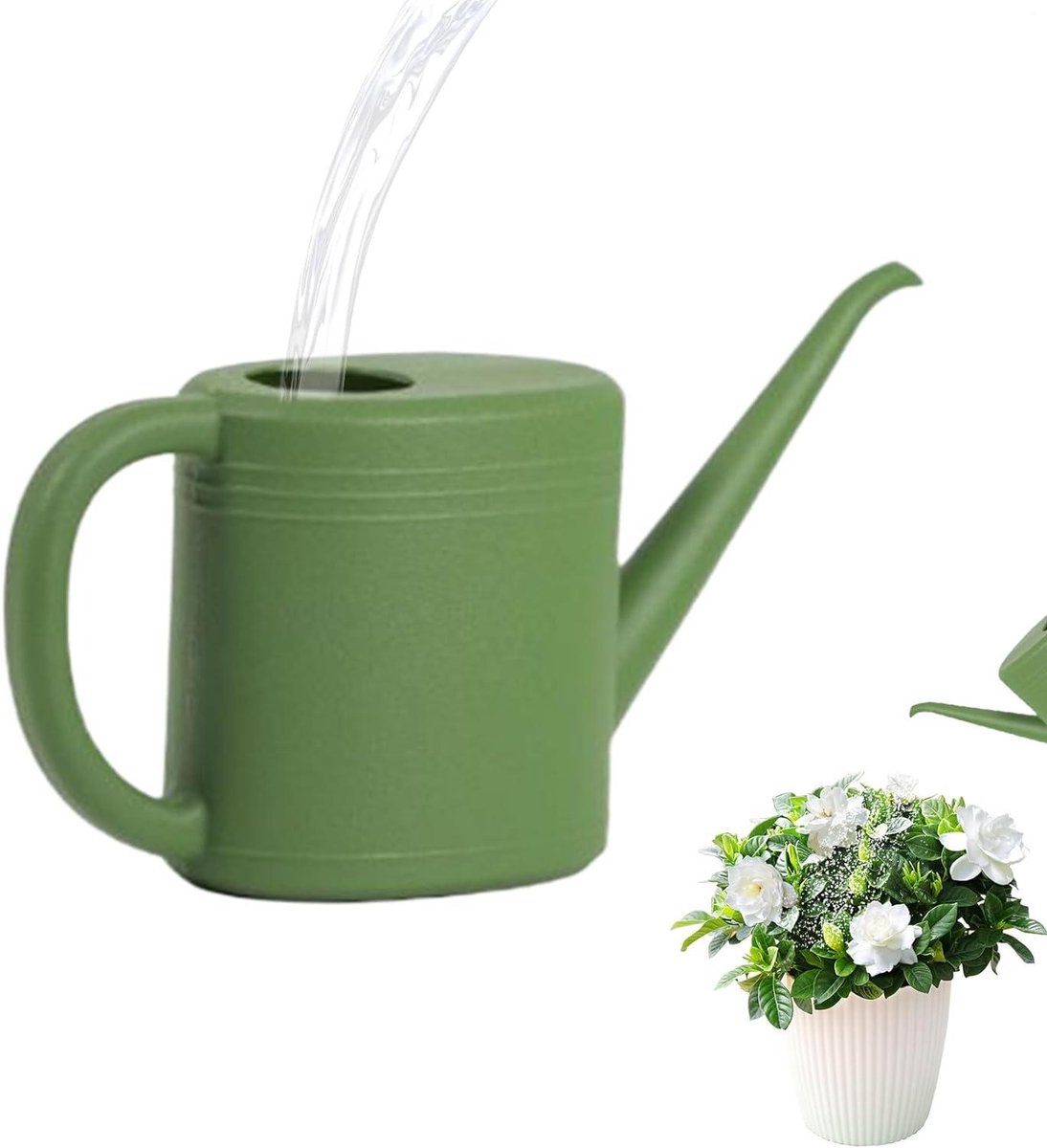 Gieter Binnen - Kleine Plantengieter - Planten Water Geven - Lange Nauwe Uitloop - 1 Liter - Groen