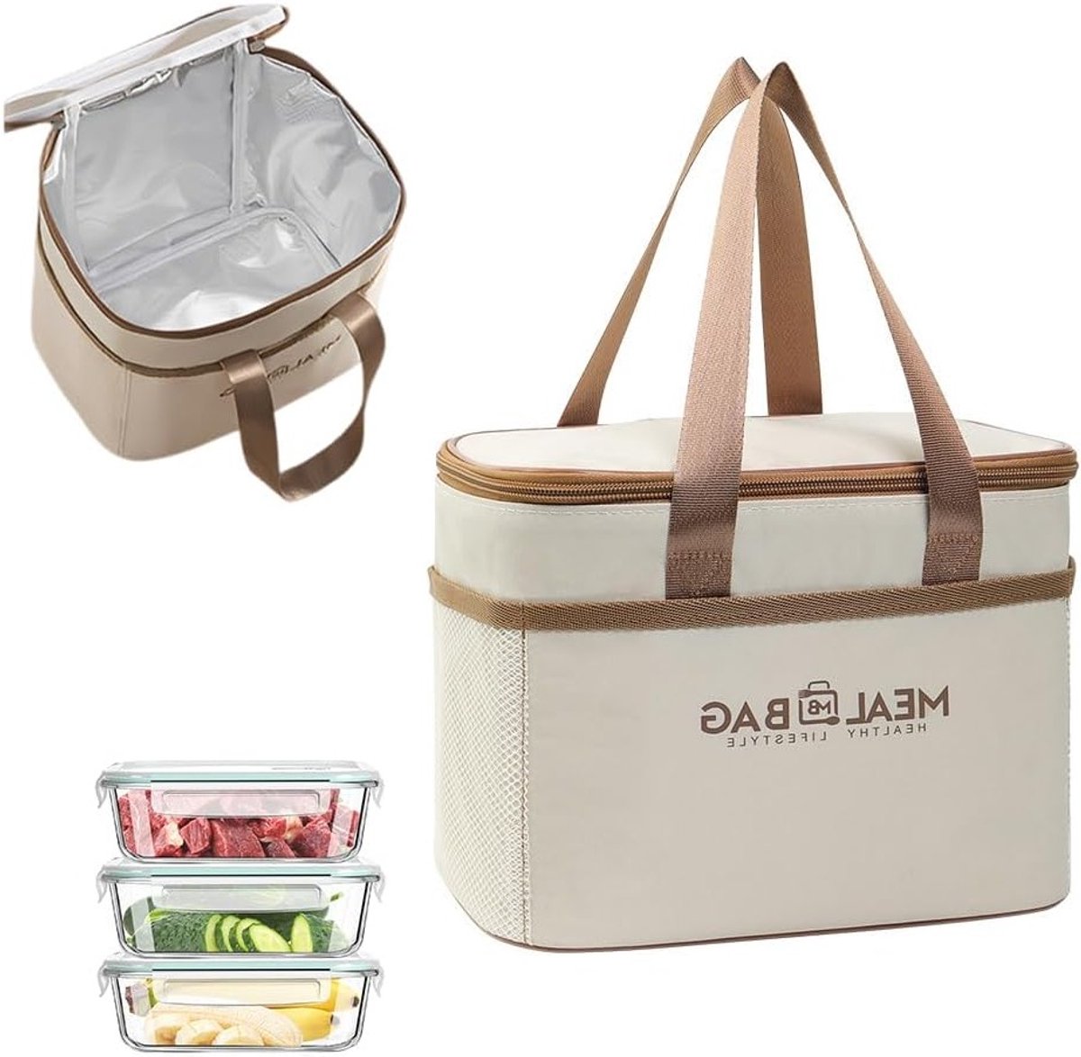Vouwbare Lunchtas voor Vrouwen, Mannen, Kinderen en Studenten - Geïsoleerd, Waterdicht voor Reizen en Picknicks