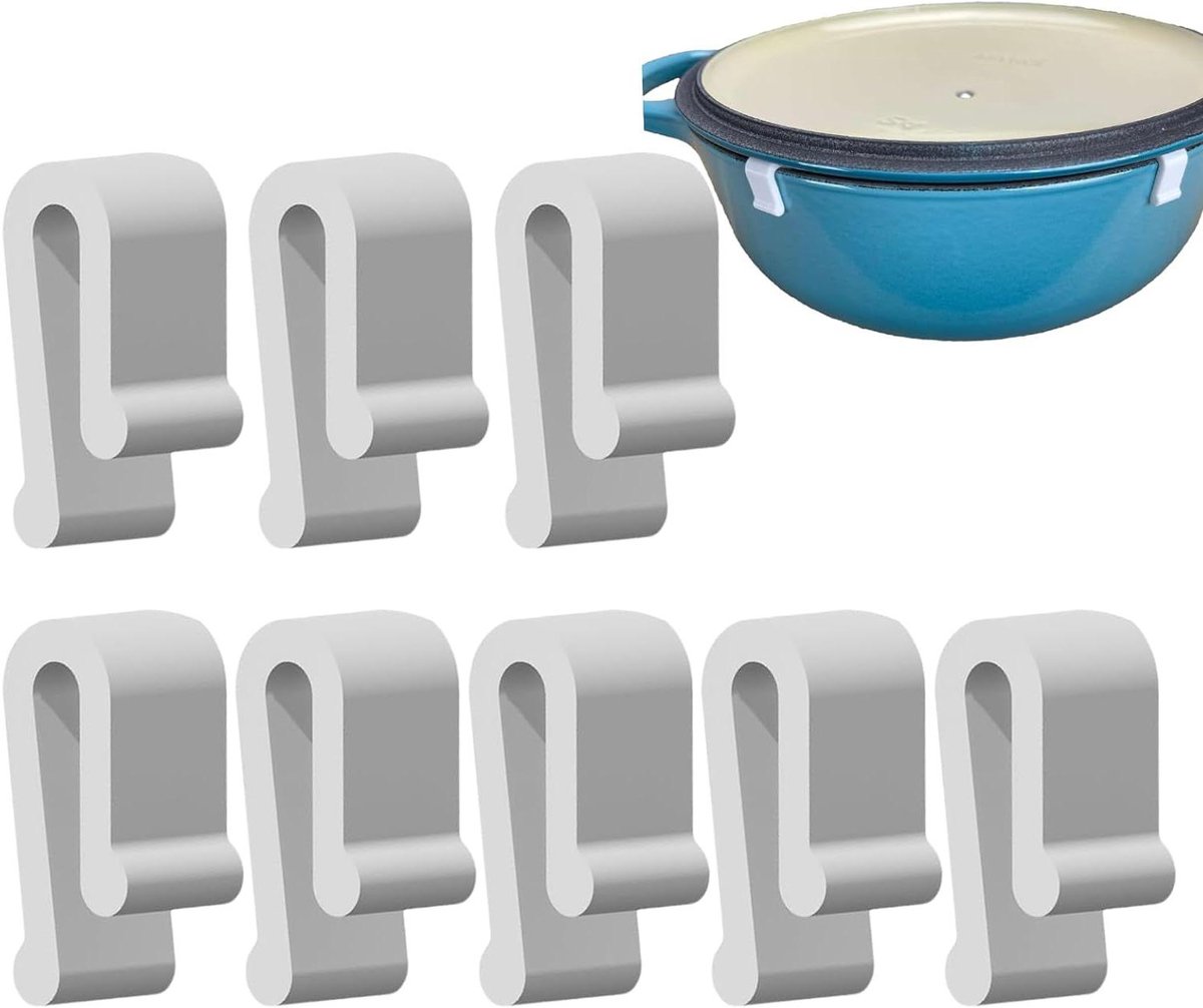 Oven Deksel Clips - Kookgerei Beschermers - Schade Voorkomen - Voorkomt Glijden - 9 x 9 cm - Wit