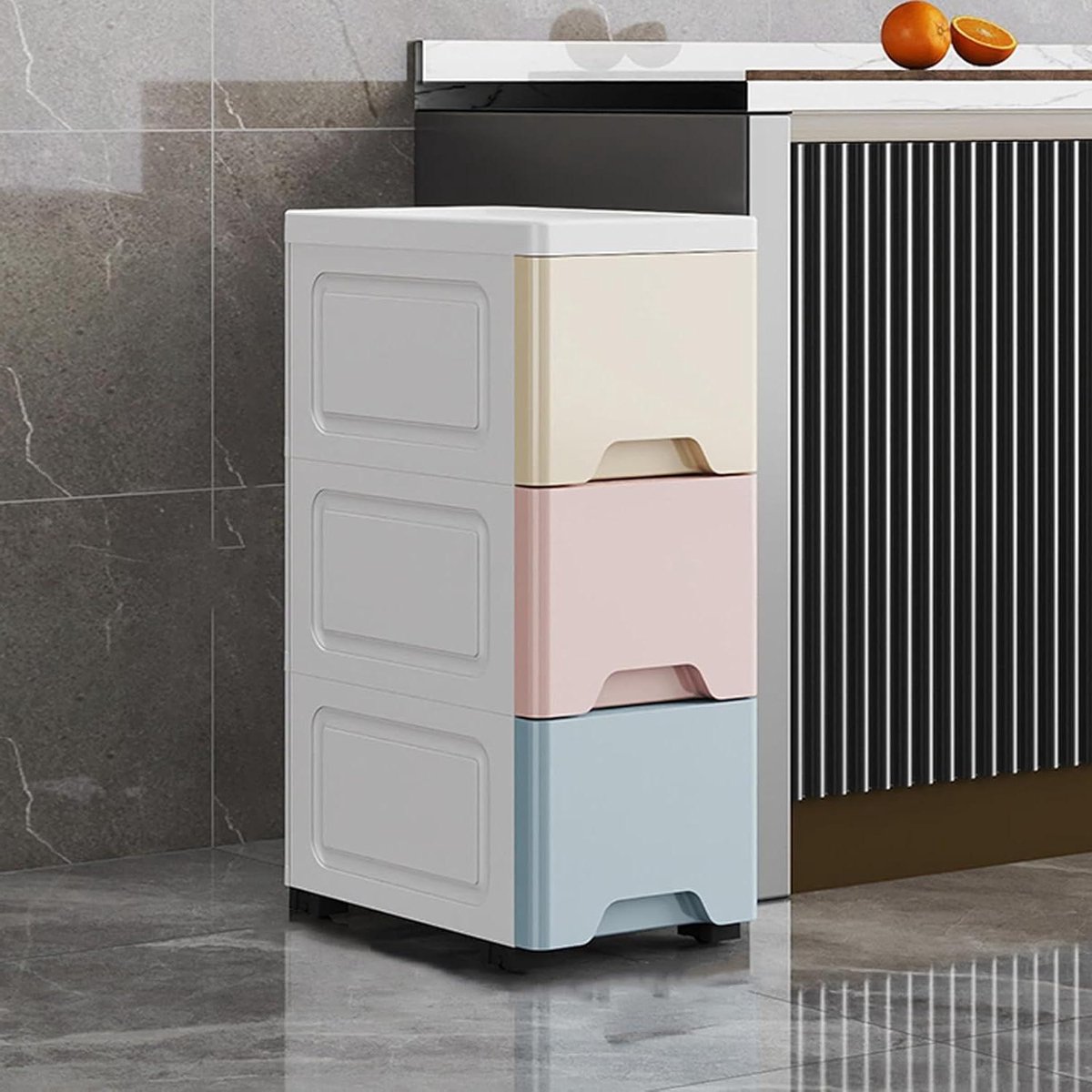 Smalle Opbergunit - Sleuflade Kast - Ruimte Maximaliseren - Lade Ontwerp - 3 Lagen - Multicolor