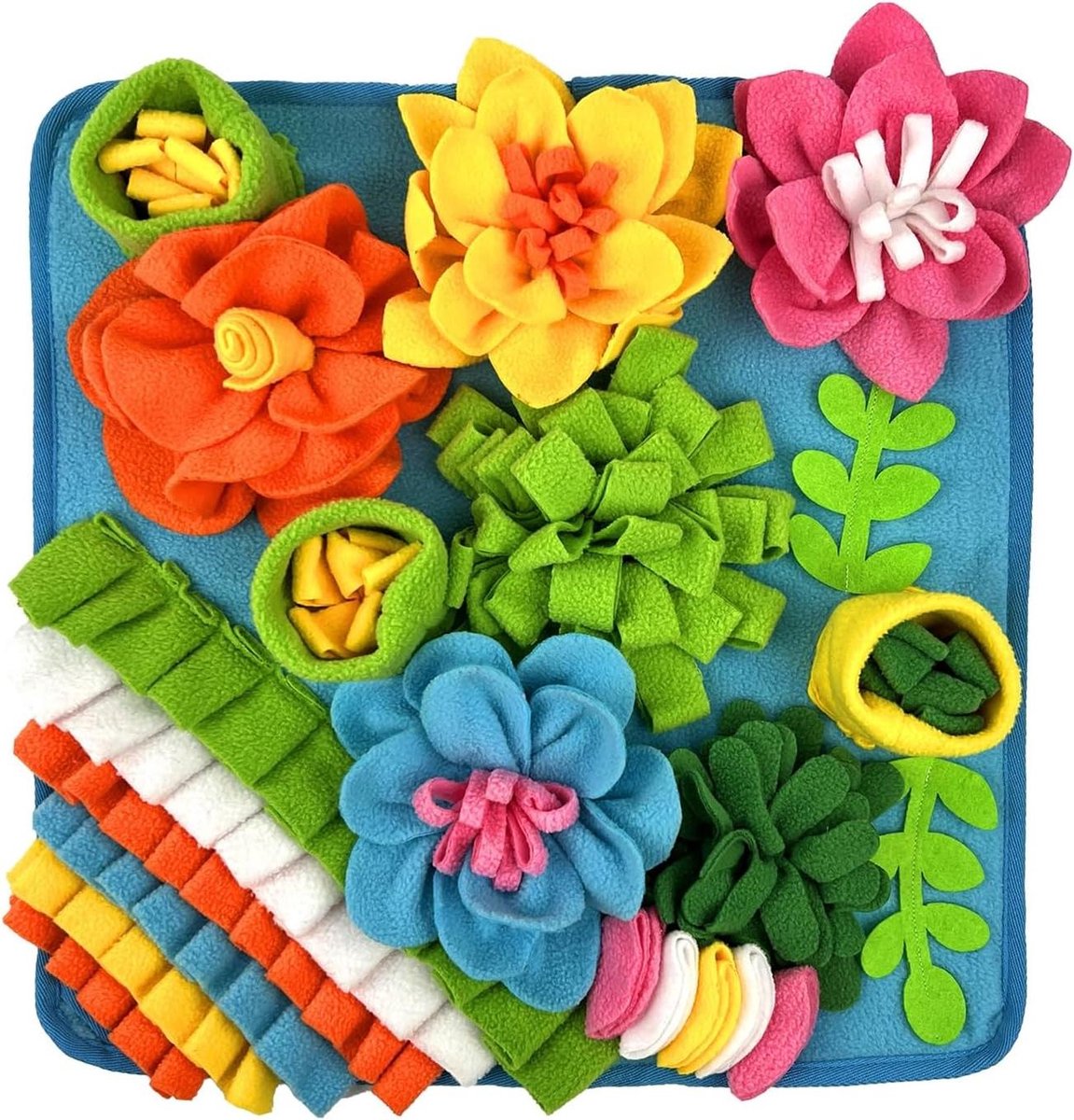 Hond Snuffle Mat - Interactief Hondenspeelgoed - Hond Trainen - Vermindert Eetsnelheid - 50x50 cm - Blauw