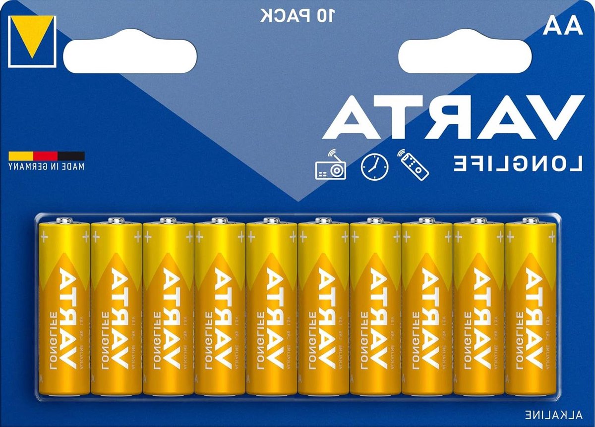 Alkaline Batterijen AA - Stroombron Penlite - Apparaten Voeden - 10 Jaar Houdbaarheid - 10 Stuks - Zilver