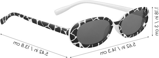 Trendy ovale zonnebril met koeienpatroon voor dames, meisjes en kinderen, perfect voor buitenactiviteiten en modebewuste stijlen van TRENDY — afbeelding 2