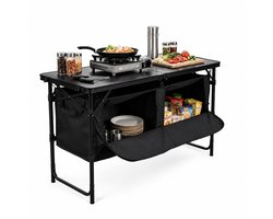 HomeGoodies Campingkeuken – Kampeerkeuken – Campingkast – Buitenkeuken - Opvouwbaar – 3 Verstelbare Hoogtes – Met Opbergvakken
