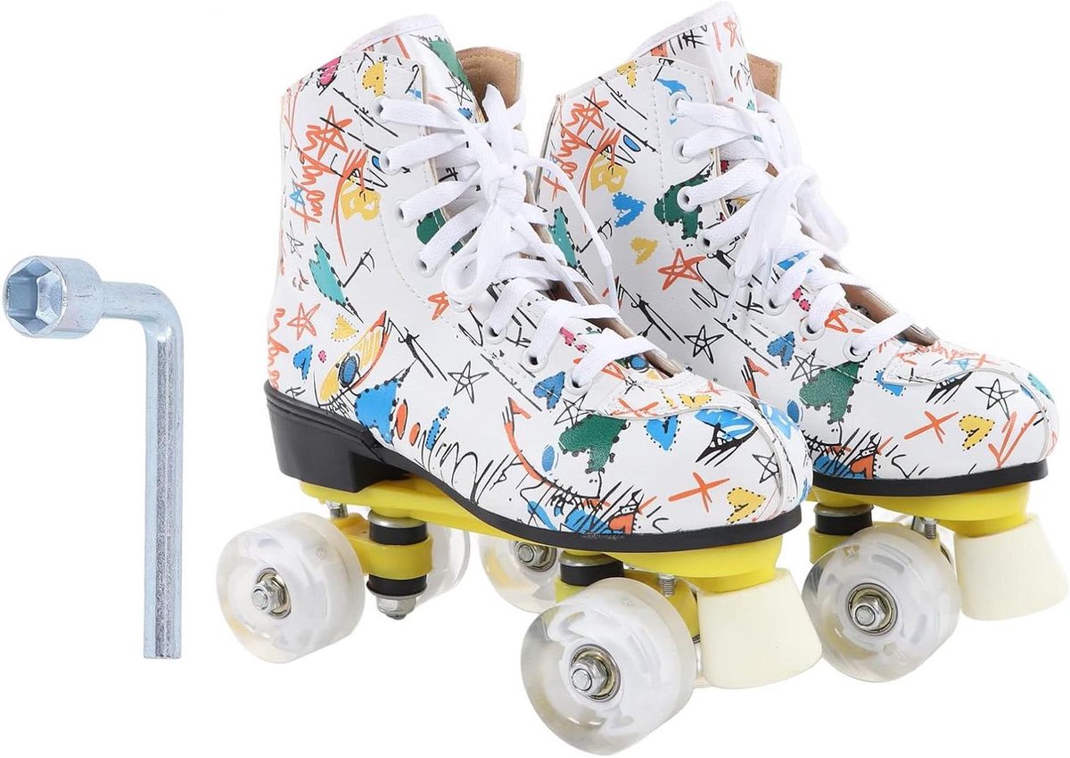 Graffiti Rolschaatsen Vierwielerschaatsen Kinderen Recreatief Skaten Voorste Steunkolom