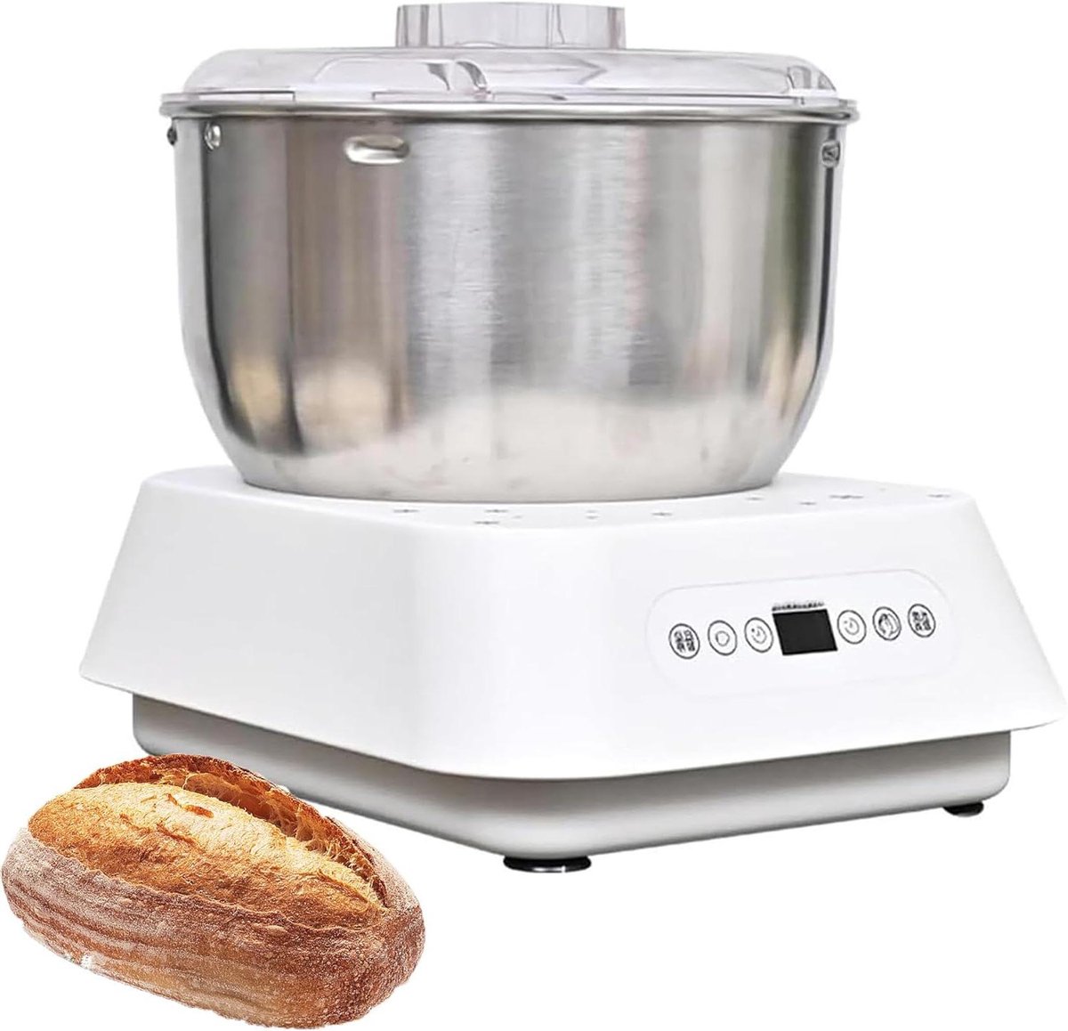 Elektrische Deegmaker - Deegmixer Keukenmachine - Zelf Brood Maken - Met Fermentatiefunctie - 5L - Zilver