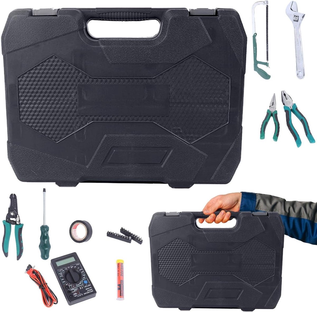 Gereedschapsset Huis - Multifunctionele set - Doe-het-zelf projecten - 39-delig - 37 x 27 x 7 cm - Zwart