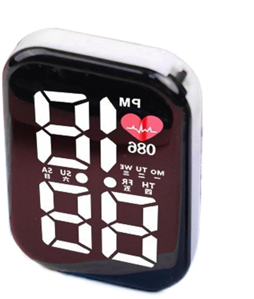 Digitale Autoklok - Dashboard Klok LED - Tijd Weergeven - Waterdicht Zelfklevend - 5 cm - Zwart