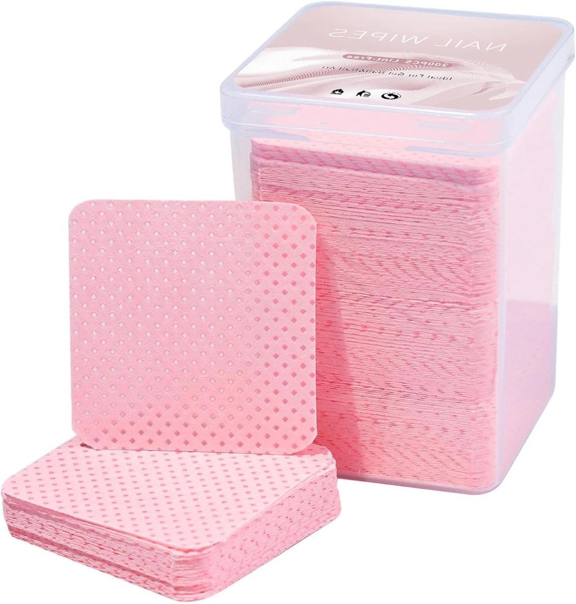 Pluisvrije Nageldoekjes - Make-up Pads - Nagels Reinigen - Sterk Absorberend - 200 Stuks - Roze