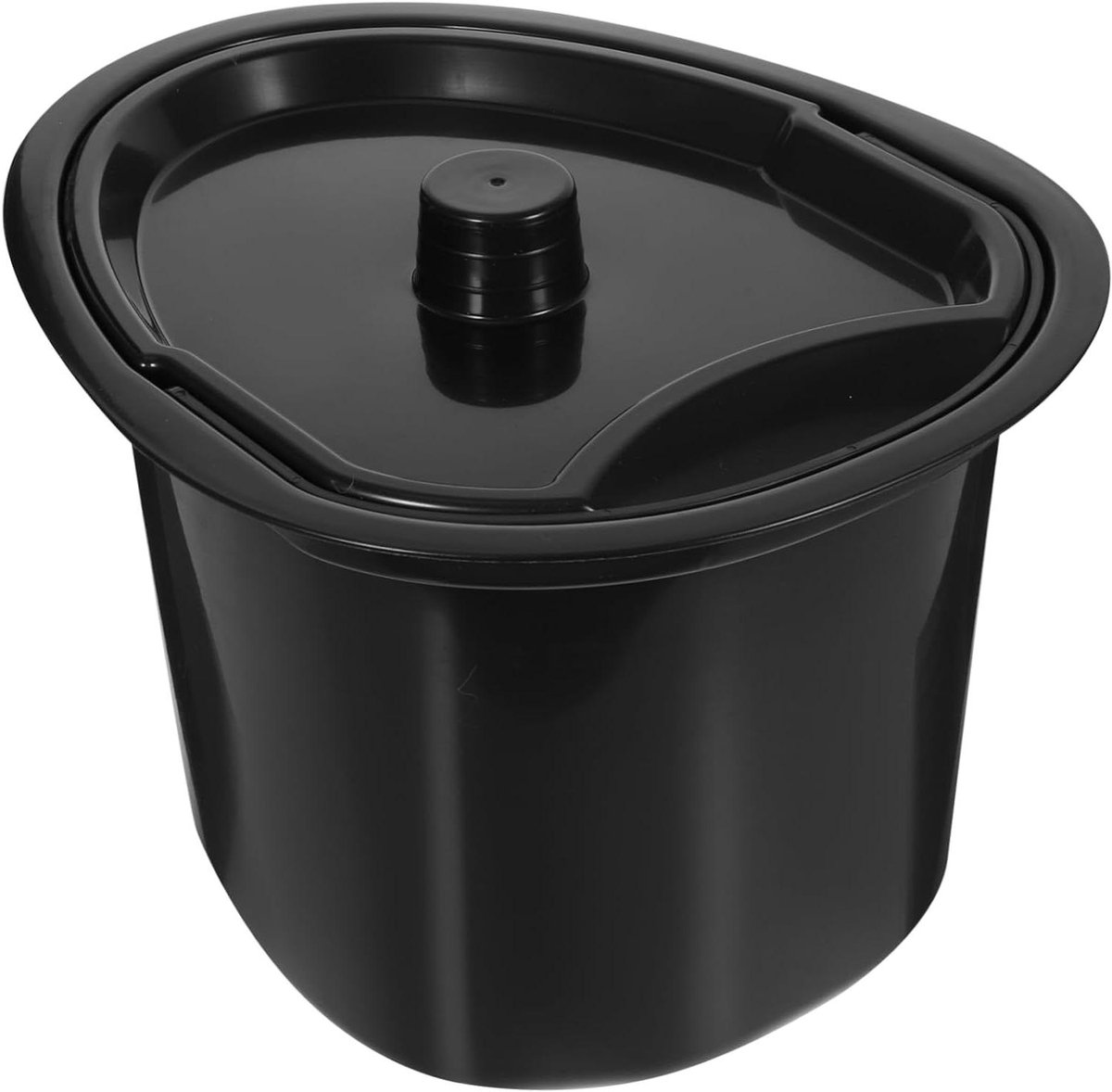 Toilet Emmer - Urinaal Potje - Thuiszorg Gebruik - Met Deksel - 5 Liter - Zwart