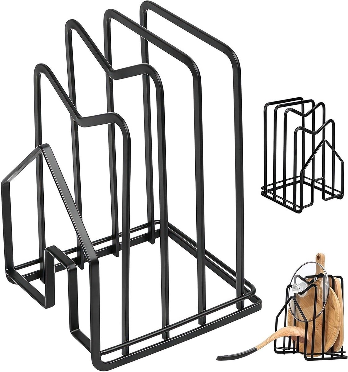 Gootsteenorganizer voor snijplanken en keukengerei - Zwarte opbergoplossing