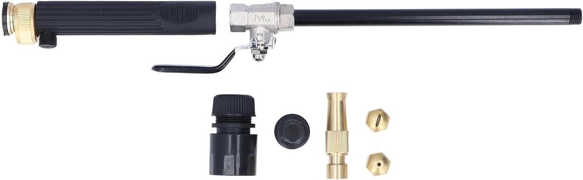 Hogedrukspuit - Waterpistool - Tuin bewatering - 3 Verstelbare sproeiers - 44 cm lengte - Zwart