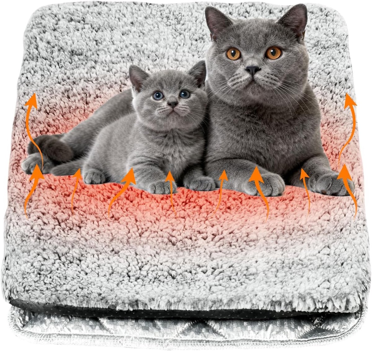 Verwarmend Kattenkussen, 70 x 48 cm, Comfortabele en Zachte Kattendeken, Verwarmingsmat zonder Elektriciteit, Antislip en Wasbaar, Ideaal voor Huisdieren