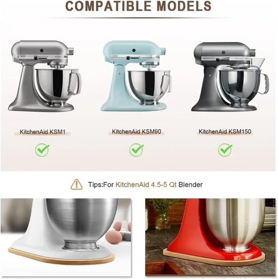 Mixer Antislip Mat - Stabiele Keukenmixer Basis - Bakken en Mixen - Voorkomt Verschuiven - 33.5x21x1cm - Natuurlijk — afbeelding 5