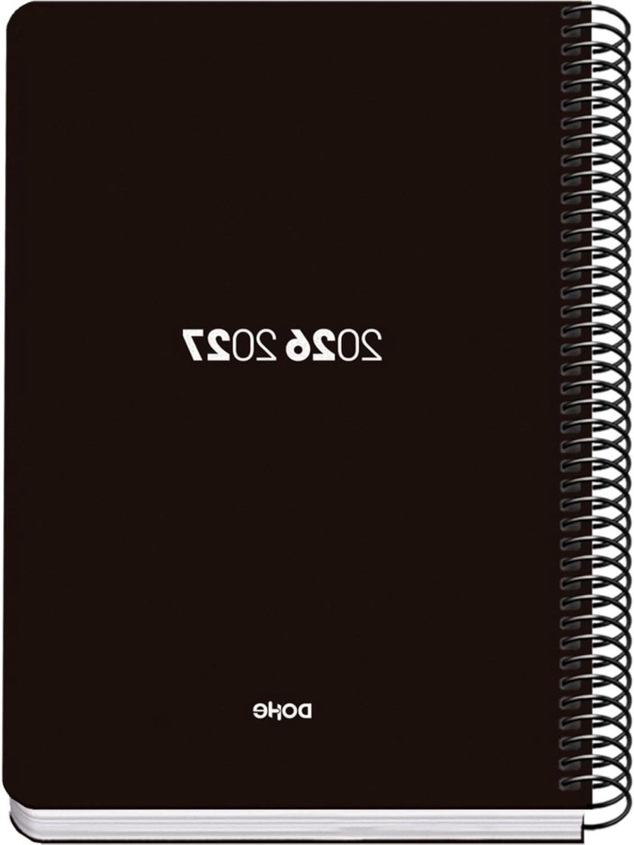 Schoolagenda 2026-2027 - Planner Weekoverzicht - School Organiseren - Tweetalig Spaans Engels - A5 15x21 cm - Zwart