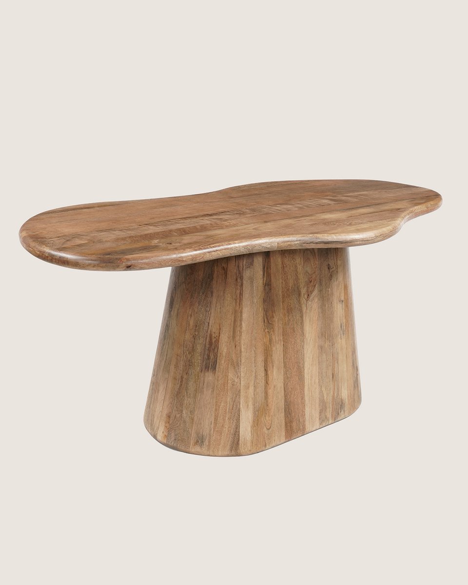 Niva Home Organische Eettafel 180 cm Mangohout – Bruin – Massief Houten Onderstel – Modern Design – 4-5 Personen