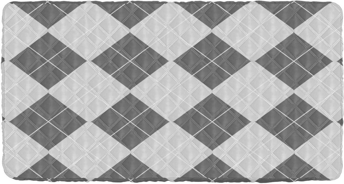 Peuter bedlaken - Reis laken - Comfortabel slapen - Waterdicht en antislip - 126 x 63 cm - Grijs wit dambord