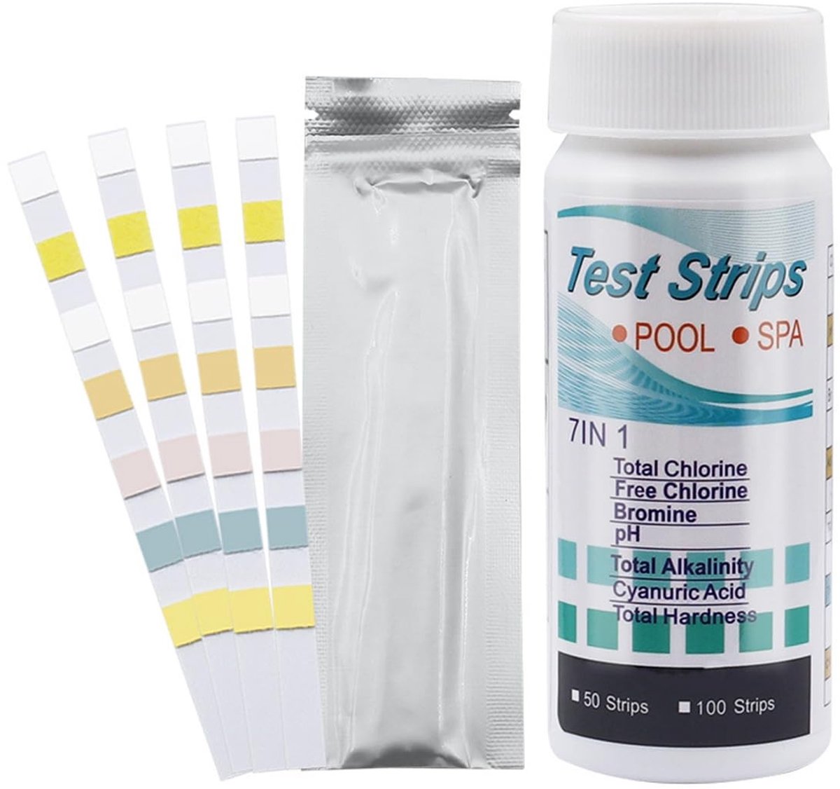 Dailygoody - Zwembad Water Test Strips - 200 Stuks - 7 IN 1 - pH en Chloor Test - Voor Zwembad en Spa - Waterkwaliteit Tester - 200 Tests