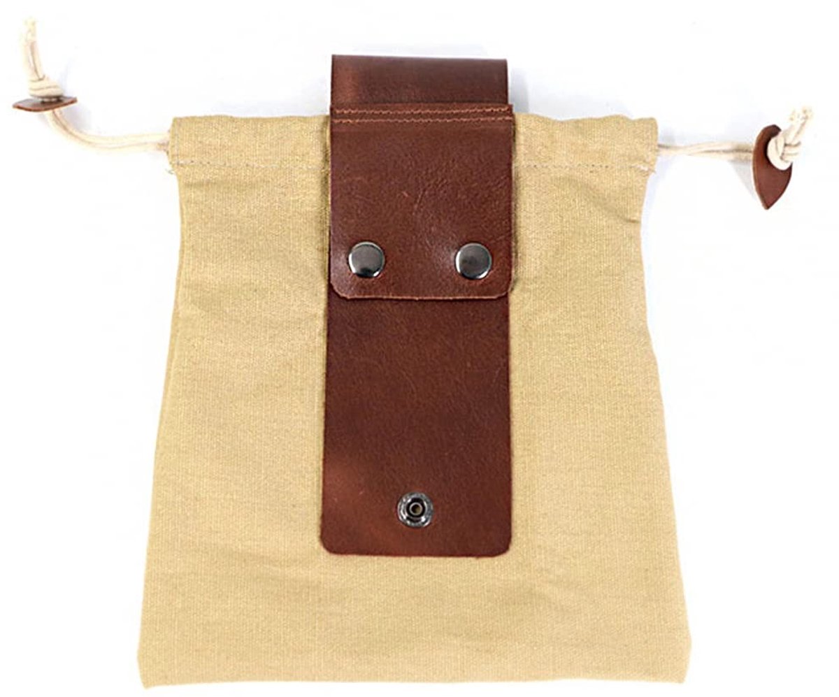 Dailygoody - Lederen Canvas Pouch - Tuinieren Gereedschapstas - Outdoor - Khaki - Hond Treat Pouches - Voor foerageren en verzamelen