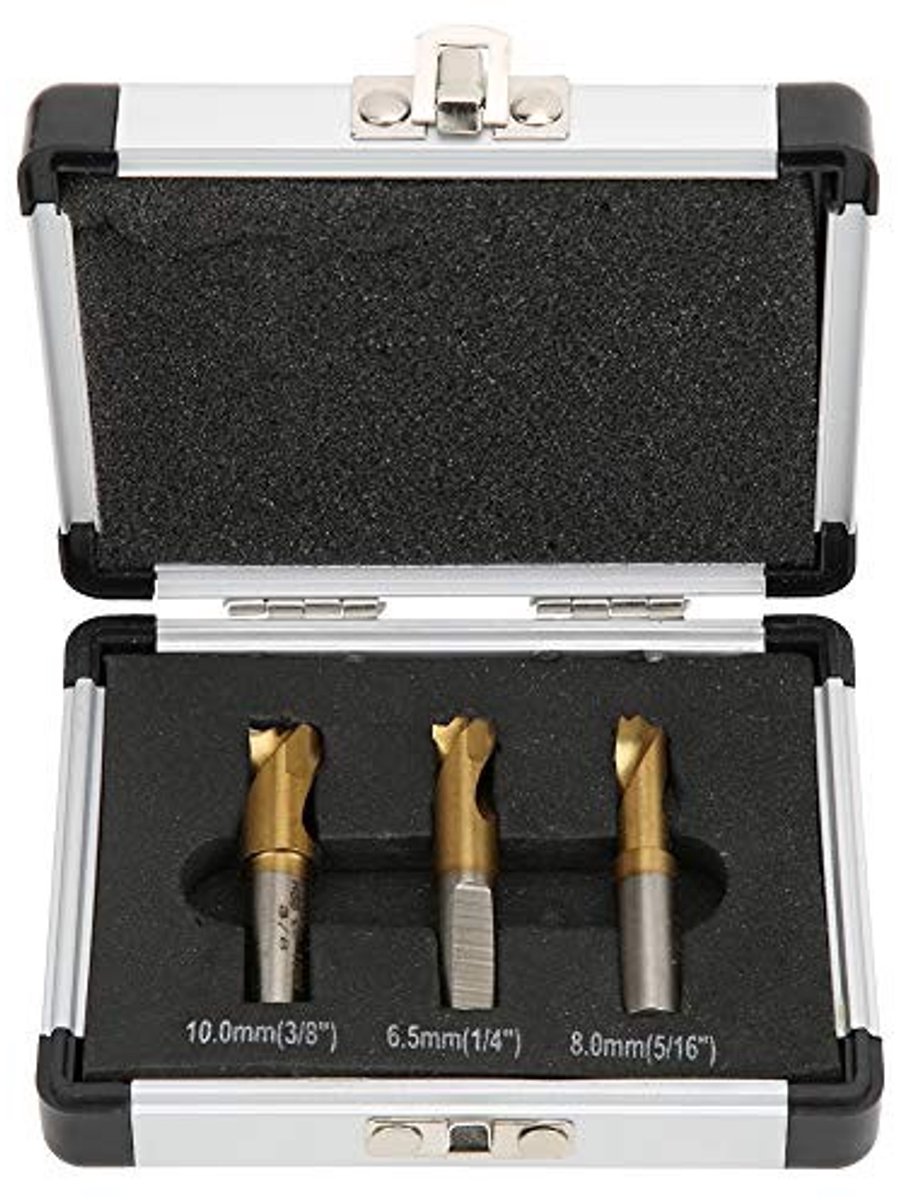 Dailygoody - Soldeerboor met Soldeerpunt Set - 3 Stuks - Duurzaam en Sterk - 6,5 mm/8 mm/10 mm - Voor Luchtpuntlassen - Metaalboorset - Puntlasboren