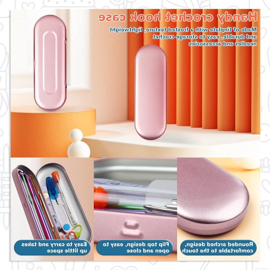 Kleurrijke Ergonomische Haaknaalden Set voor Beginners met 14 Verschillende Maten in Handige Koffer, Ideaal voor Artrose en Haken — afbeelding 3