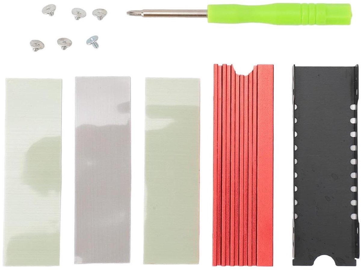 M.2 SSD Koellichaam - SSD Heatsink - Computerkoeling - Dubbelzijdige Koeling - 2280 mm - Rood