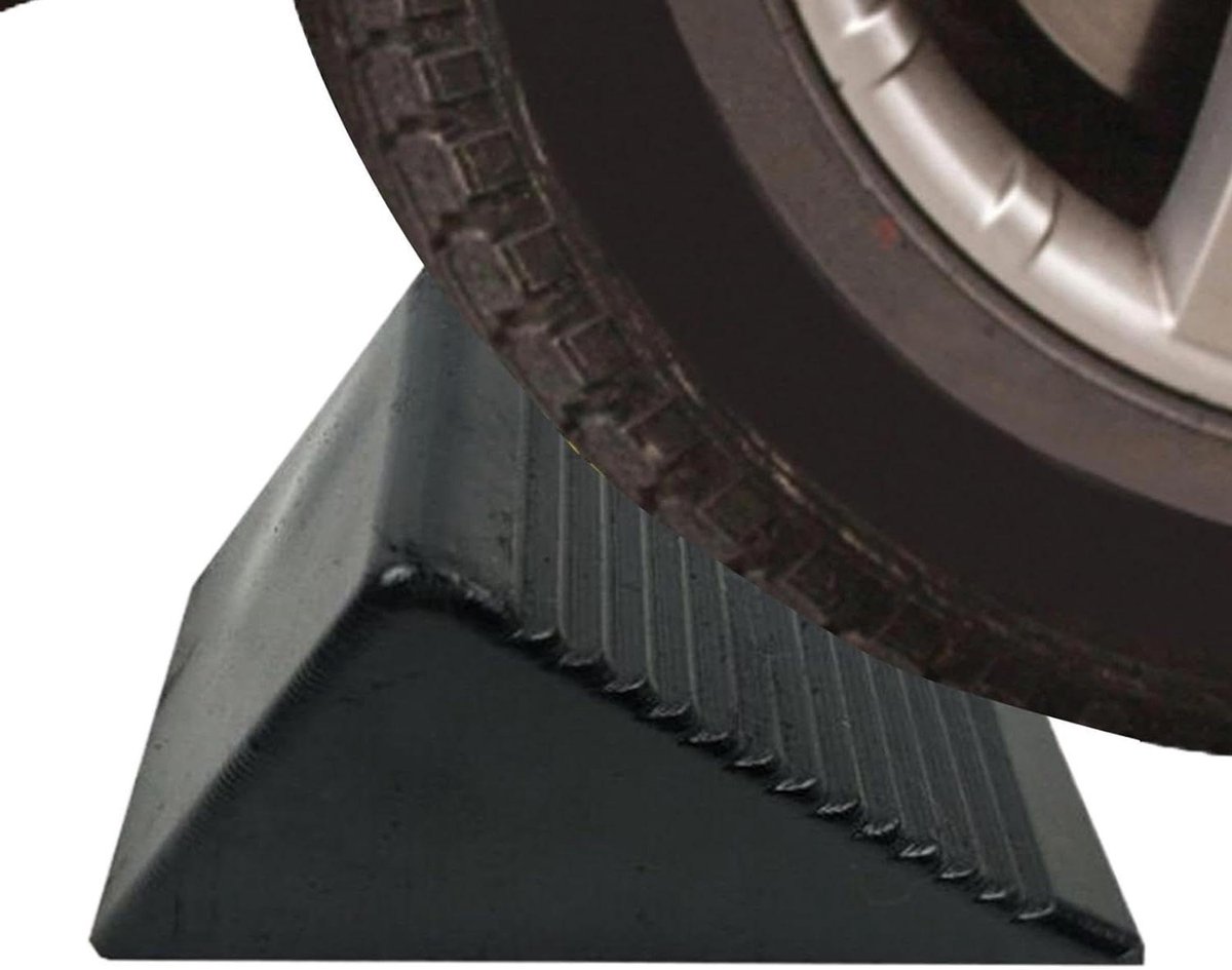 Wielwiggen - Parkeerblokken Stoppers - Voertuig Stabiliseren - Antislip Oppervlak - 153 x 93 x 88 cm - Zwart