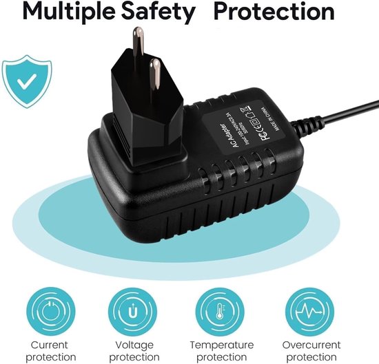 AC/DC Adapter Oplader - Externe Harde Schijf Lader - Stroomvoorziening Apparaten - Wereldwijd Ingangsbereik - 8TB Capaciteit - Zwart — afbeelding 2