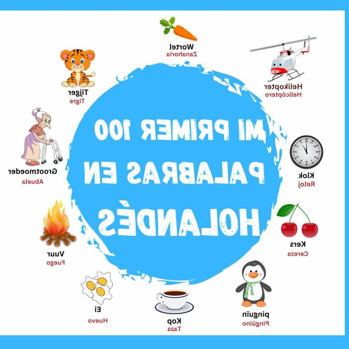 Nederlands Woordenboek - Kinderboek Woorden - Taal Leren - 100 Basis Woorden - 21.59 x 21.59 cm - Full Color