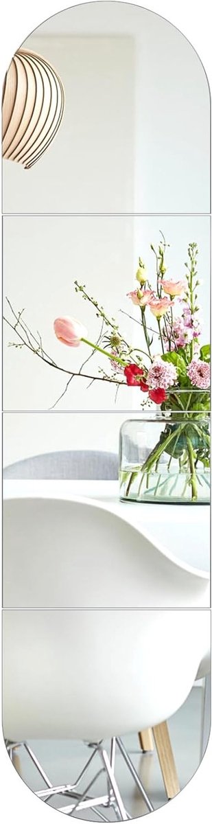 Glazen Spiegel Tegels Zelfklevend 4 Stuks 30 x 30 cm - Decoratieve Wandspiegels voor Slaapkamer, Badkamer en Kledingkast