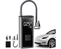 Digitale bandenpomp - Luchtpomp auto - Banden oppompen - Automatische stopfunctie - 21 cm - Zwart