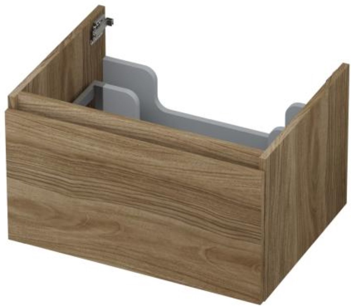 INK - Onderkast 1 Lade Greeploos met Houten Keerlijst - 600x450x350 Mm - Zuiver Eiken