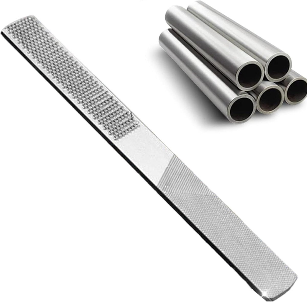 Houtvijl Metaalvijl - Multifunctioneel Gereedschap - Metaal Bewerken - Vier Vormen - 20 cm Lengte - Staal