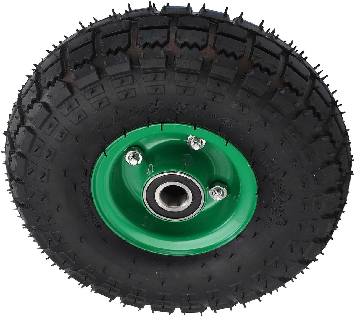aladdien - Vervangingswiel - 10 Inch Rubber Trolleywiel - Stevig en Duurzaam - 250kg - Ideaal voor Tuinkar en Kruiwagen - Geschikt voor Tuinwerk - Z...