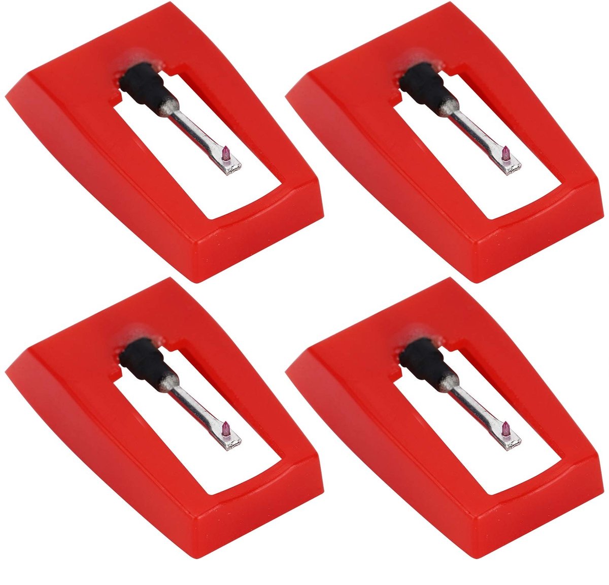 Turntable Naalden Set - 4x Vervangende Stylus voor Phonograaf - Conische Diamant Design
