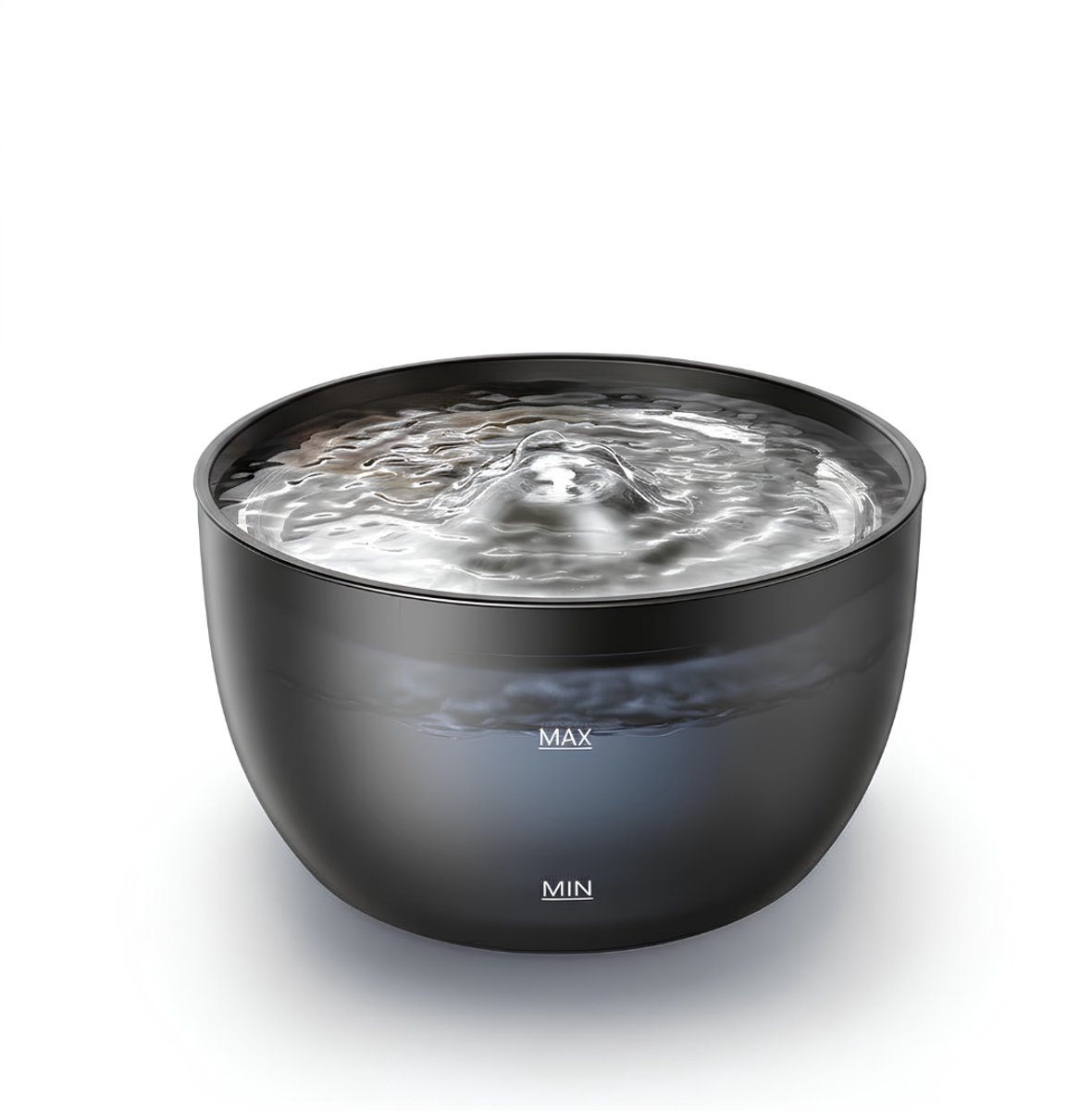 KAD® Drinkfontein Kat - Luxe Drinkfontein Kat Draadloos - Keramiek - Batterij & USB - Ultra Stil - Zwart - 24cm x 24cm x 14cm