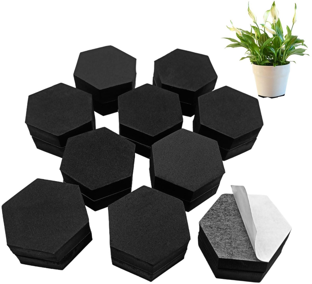 aladdien - EVA Foam Plant Pot Matten - Hexagonale Pot Steunen - Betere Afwatering voor Planten - 20 Stuks - Tuinaccessoires - Geschikt voor Potten -...