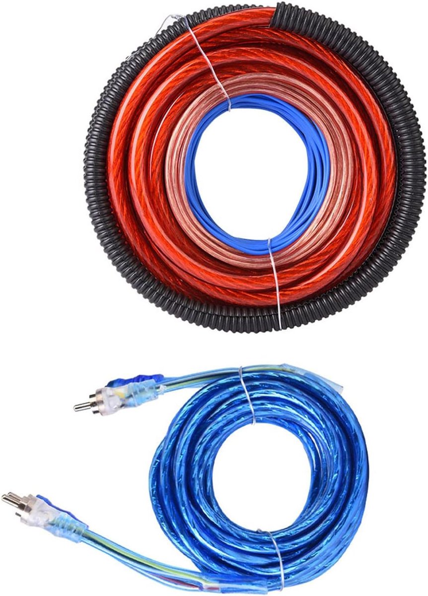 Audio Versterker Kit - Draadset - Auto Audio - Hoge Signaaloverdracht - 2800 Watt - Rood Zwart