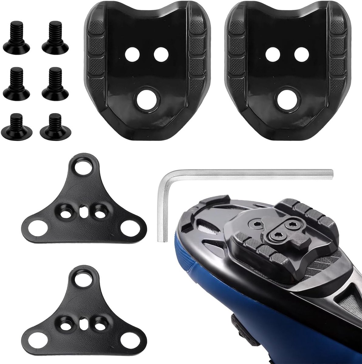 Fiets Cleat Adapters voor Shimano SPD - 2 Stuks, Geschikt voor 3-Hole Fietsschoenen, Ideaal voor Racefietsen en MTB Pedalen