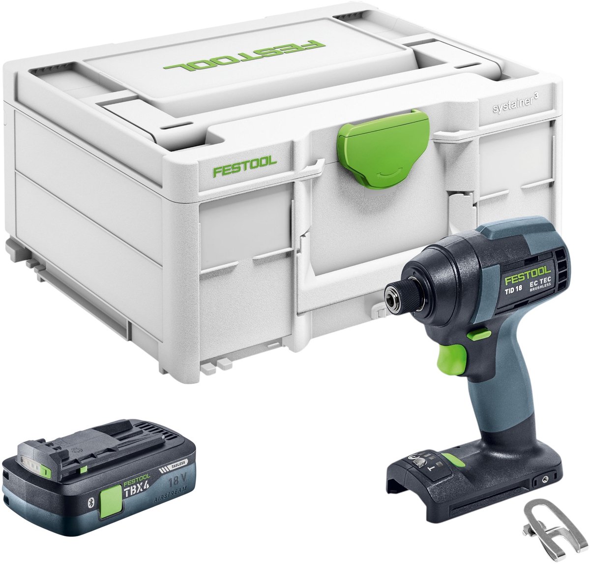 Festool TID 18-Basic accu-slagmoersleutel 18 V 180 Nm 1/4" borstelloos + 1x accu 4,0 Ah - zonder oplader