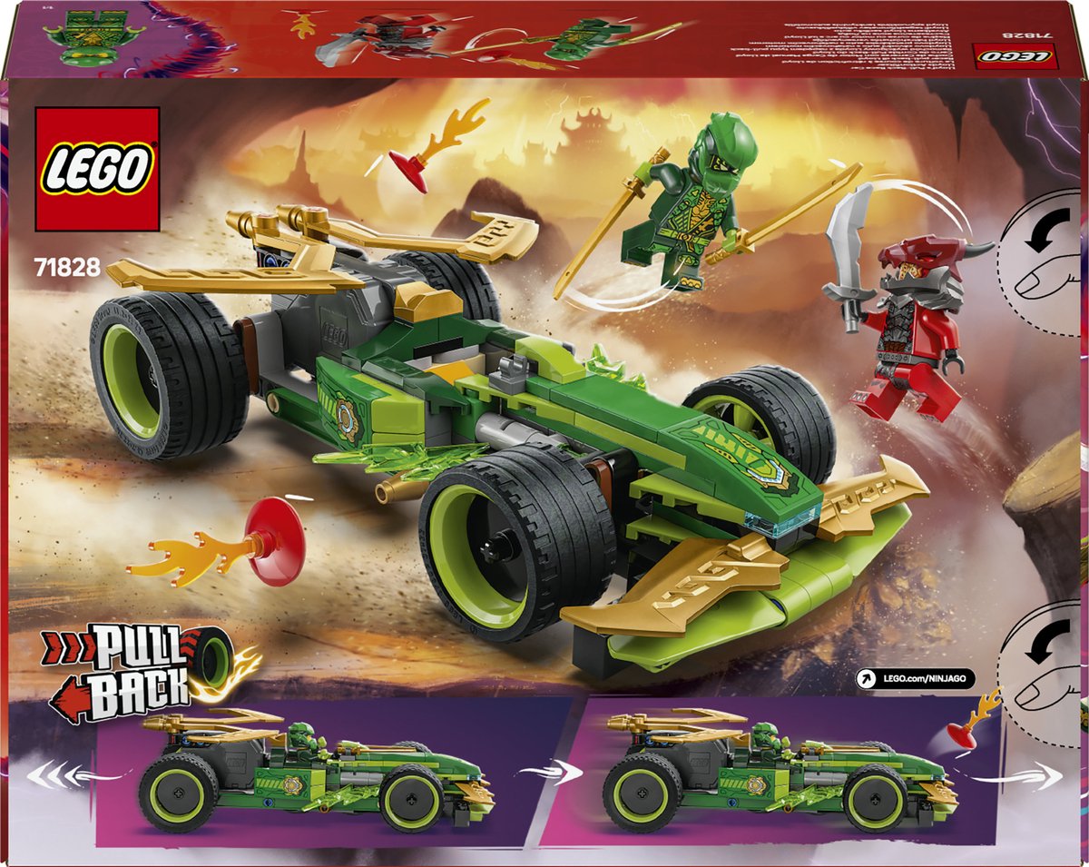 LEGO NINJAGO Lloyds pull-back racewagen set - 71828 — afbeelding 24